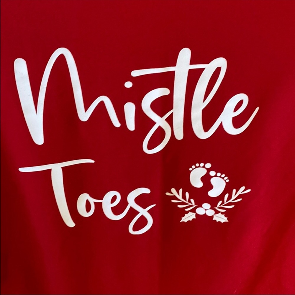 👶🏼Mistle Toes Maternity  Holiday Christmas Top  Shirt Small NWT👶🏼 - Picture 3 of 7